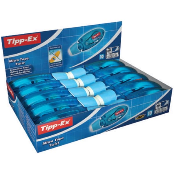 Korjausteippi TIPP-EX Micro Tape Twist Sininen Muovinen (10 Kappaletta) (10 osaa)