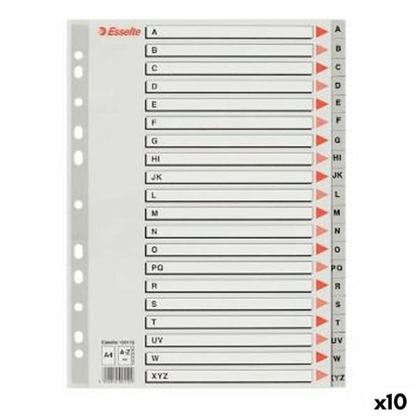 Erottimet Esselte A-Z Aakkonen Harmaa A4 (10 osaa)