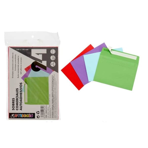 Kirjekuoret Pincello 12X17-24 Monivärinen Paperi 120 x 176 mm (48 osaa)