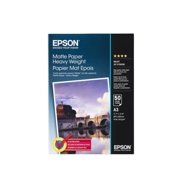 Matt fotografiskt papper Epson S041261 A3 50 Blad