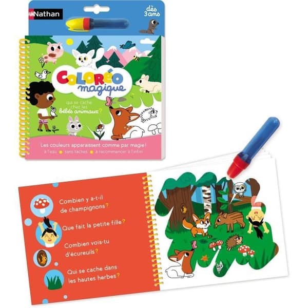 Coloréo - Babydjur - NATHAN - Vattenfärg för barn från 3 år och uppåt