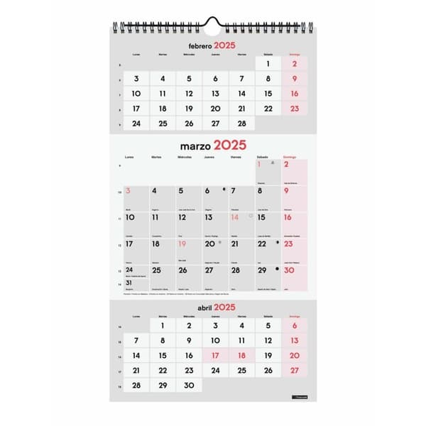 Vægkalender Finocam Papir 2025 23,6 x 43 cm