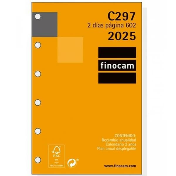 Påfyllning av agenda Finocam CLASSIC C297 602 2025 7,3 x 11,4 cm