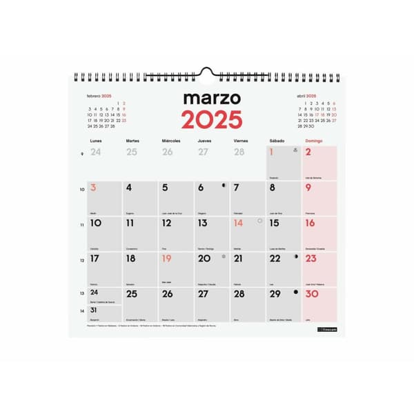 Väggkalender Finocam Papper 2025 34 x 32 cm