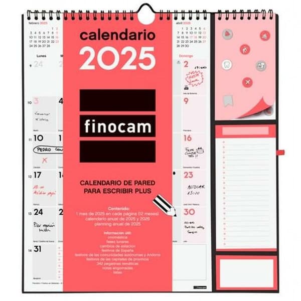 Veggkalender Finocam Papir 2025 21,5 x 32,5 cm