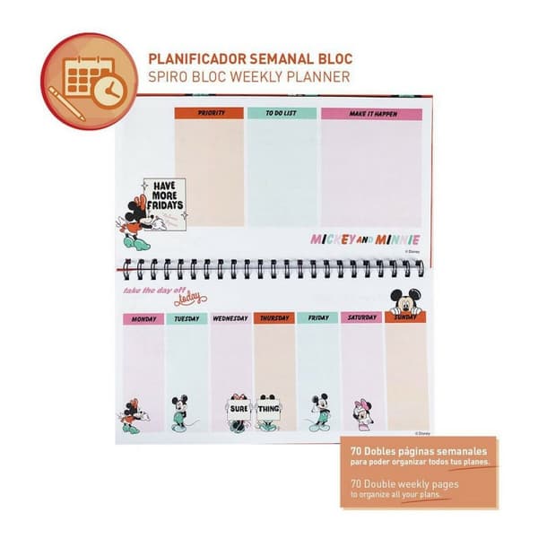 Ukentlig Planner Minnie Mouse Notisblokk