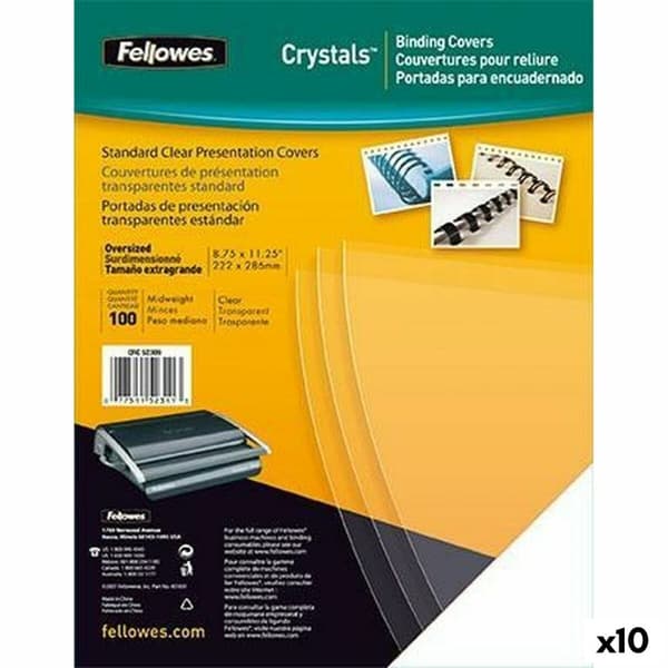 Binding Covers Fellowes 100 Delar Glas PVC A4 (10 antal)