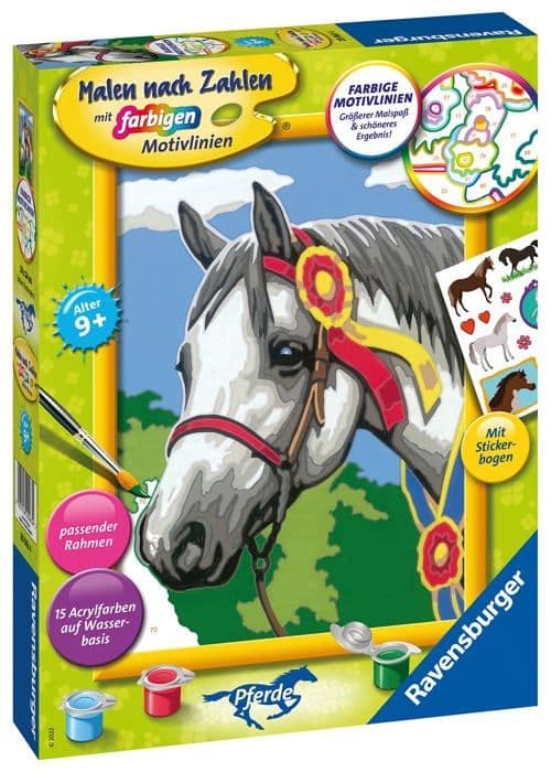 Ravensburger Paint Set - 20063 - Malen nach Zahlen - Tier - Proud Tournament Horse - Barn från 9 år,