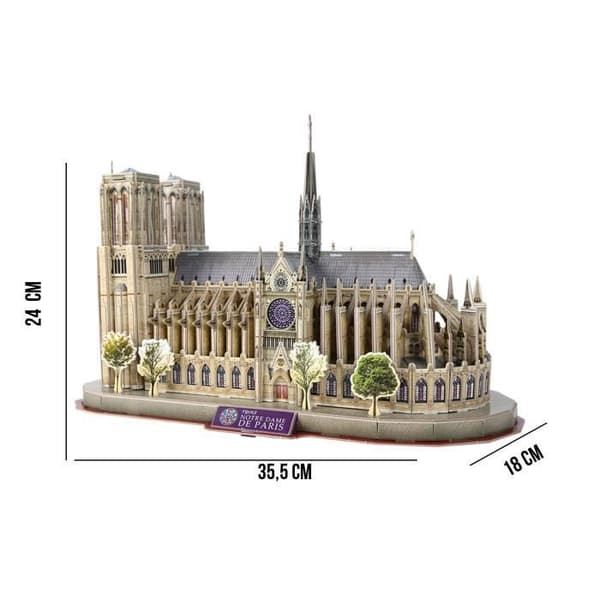 Notre Dame 3D-pussel - World Brands - National Geographic Model - 128 bitar - Barn 8 år eller äldre