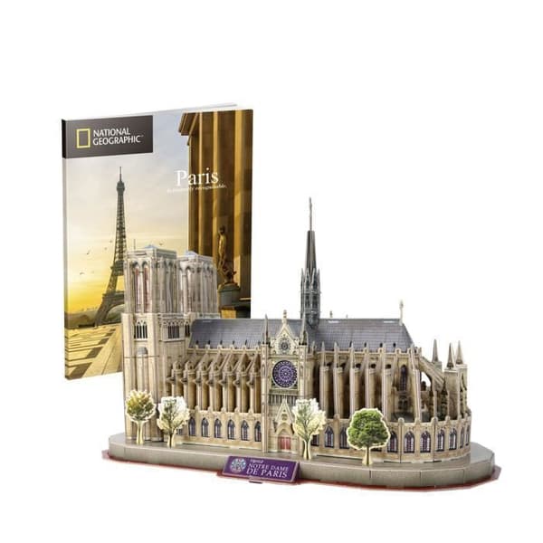 Notre Dame 3D-pussel - World Brands - National Geographic Model - 128 bitar - Barn 8 år eller äldre