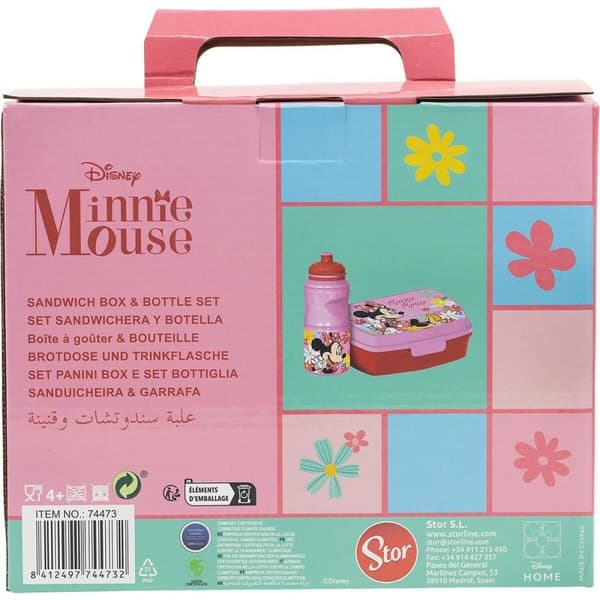 Madkasse med Vandbeholder Minnie Mouse CZ11278 380 ml 17 cm Plastik