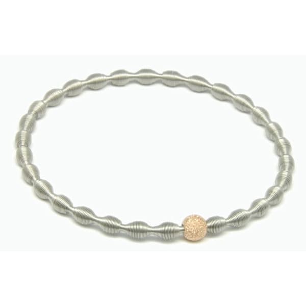 Armband fjäder Stål Boll glitter rosé