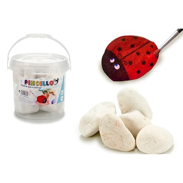 Set med stenar Pincello Vit 3 Kg 18 x 16 x 18 cm Hantverk (4 antal)
