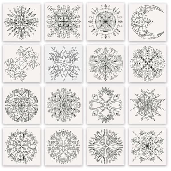 Mandala målarbok med spritmarker 19 x 20 cm 16 sidor