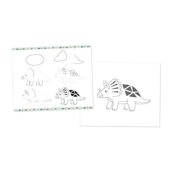 Ritsats för barn - JANOD - Ritning steg för steg - 20 Dinos-modeller - 25 ark - Från 6 år