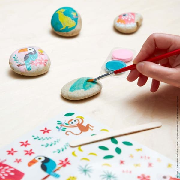 Creative Kit - Småsten att dekorera - JANOD - Från 6 år - Grön - Flerfärgad - Blandat