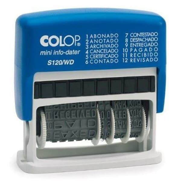 Stämpel Colop S120/WD 4 x 42 mm Datum Blå