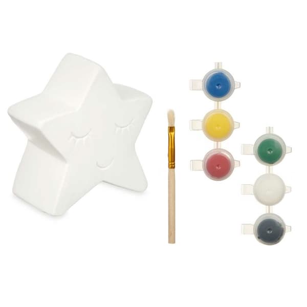 Måla din egen sparbössa Pincello 76642 Vit 12,8 x 12,6 x 8,2 cm Stjärna (12 antal)
