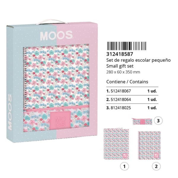 Brevpapper Set Moos Flores 28 x 35 x 6 cm 3 Delar