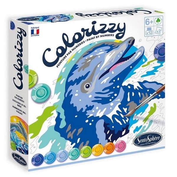 Colorizzy målning: Delfiner - Sentosphere - Numrerade målningar att måla - Ljusa, täckande färger