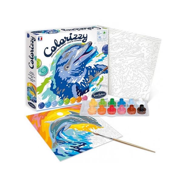Colorizzy målning: Delfiner - Sentosphere - Numrerade målningar att måla - Ljusa, täckande färger