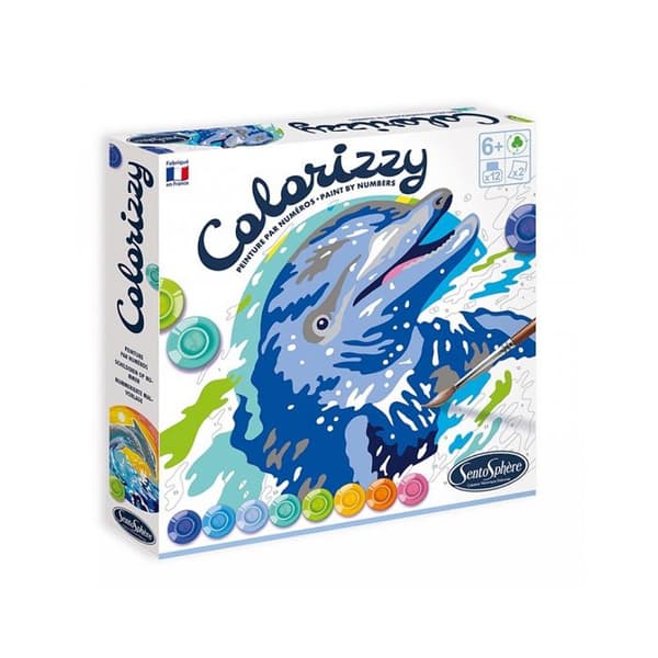 Colorizzy målning: Delfiner - Sentosphere - Numrerade målningar att måla - Ljusa, täckande färger