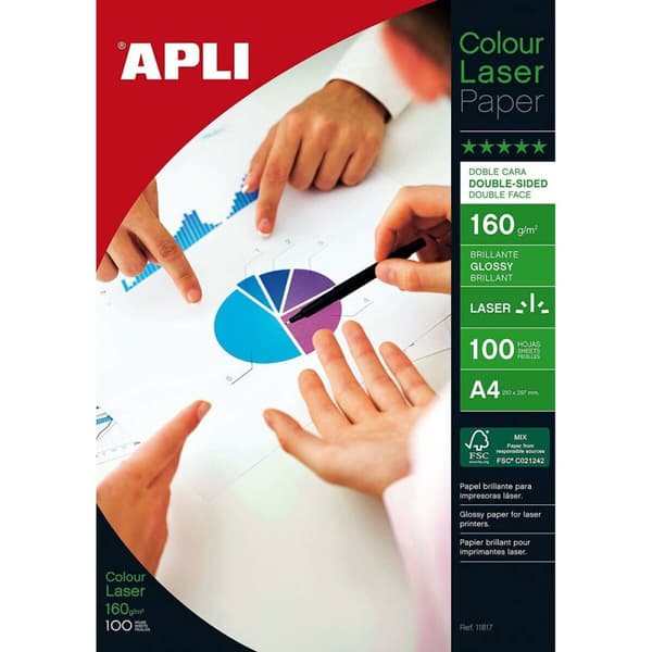 Glossy fotopapir Apli 11817 100 Ark Dobbeltsidet