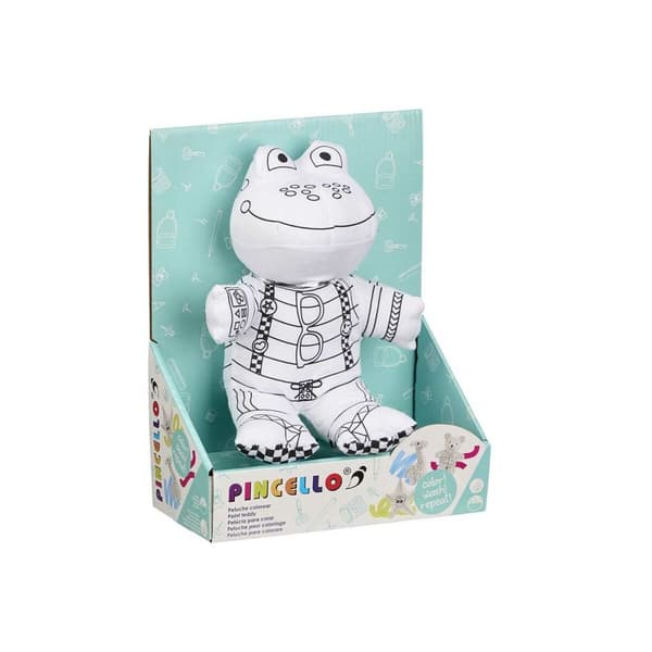 Pehmolelujen väritys Pincello ST342 Valkoinen Musta Kangas 16 x 18 x 13 cm Sammakko (8 osaa)