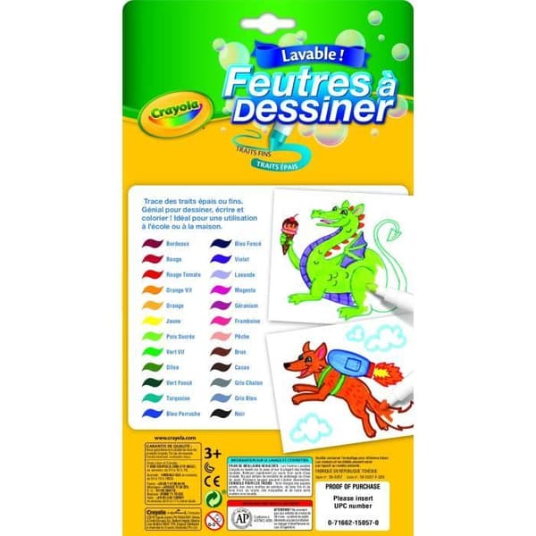 Crayola - 24 ritpennor - Fin och bred spets - Blandad - Från 3 år