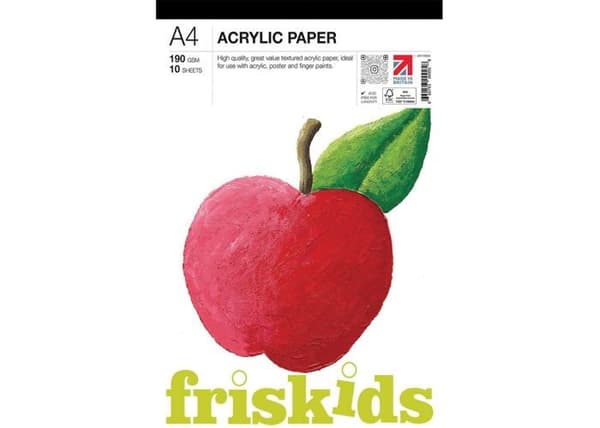 Friskids Paint Set - 49119004 - Ids Akrylblock 190 g/m 10 A4-ark Vit