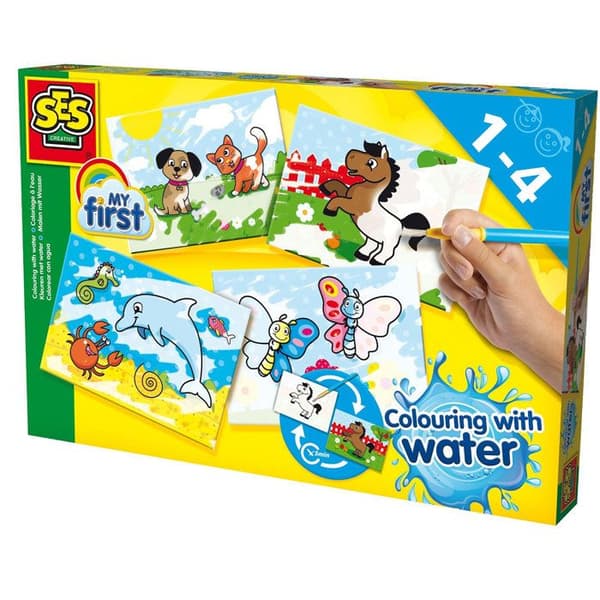 Kreativt spel - SES CREATIVE - MIN FÖRSTA - Måla utan röra - Från 1 år - Olika färger