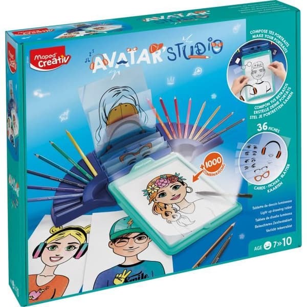 Maped Creativ - Avatar'Studio - Upplyst ritmaskin med modellblad och ritmaterial - Från 7 år