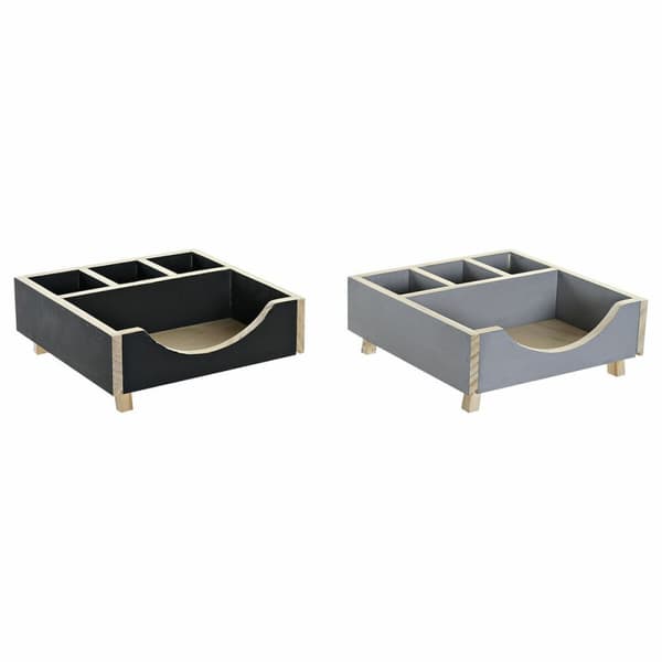 Arrangør DKD Home Decor Skrivebord Tre (18 x 18 x 7 cm) (2 pcs)