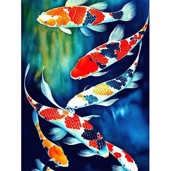 Diamantmålningssats - Fisk - Karp - 40x30cm