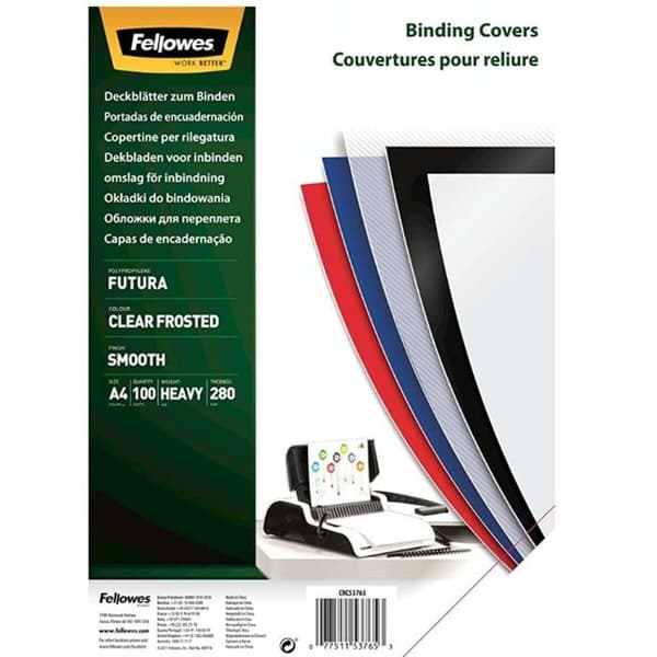 Tak Fellowes Futura 100 antal Bindande Transparent A4 polypropen Plast (100 antal)