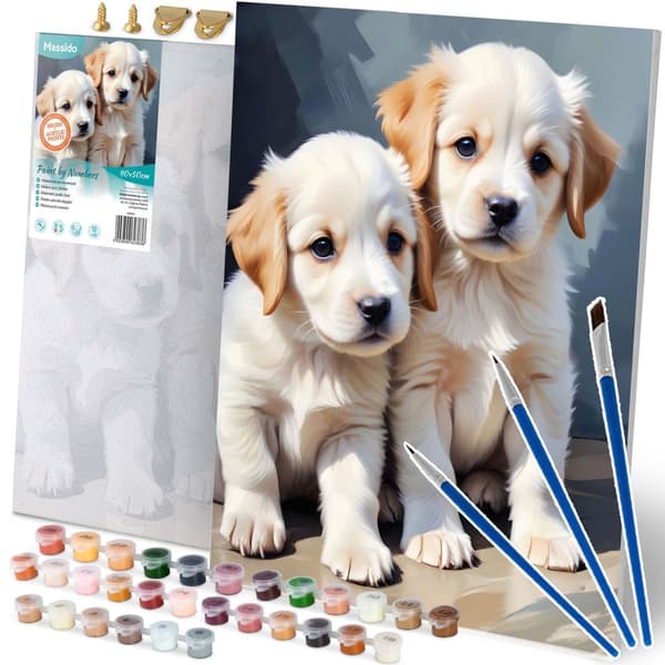 Bild att måla efter siffror 40x50 cm Massido Puppies