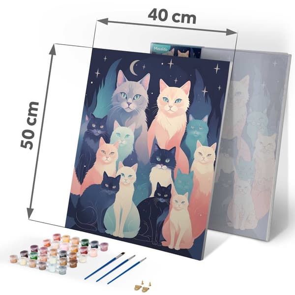 Kuva maalattava numeroilla 40x50 cm Massido Cats