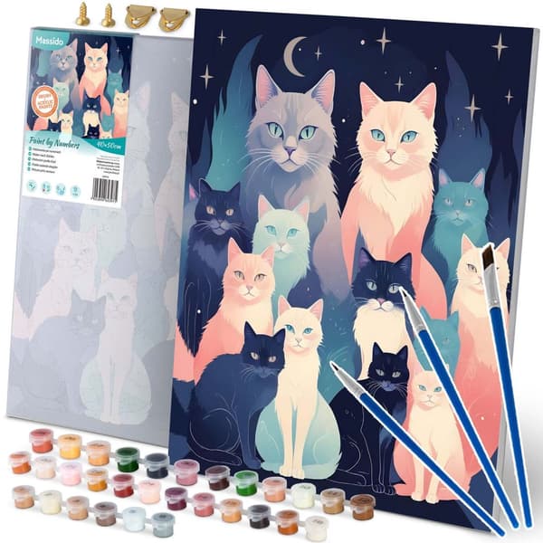 Kuva maalattava numeroilla 40x50 cm Massido Cats