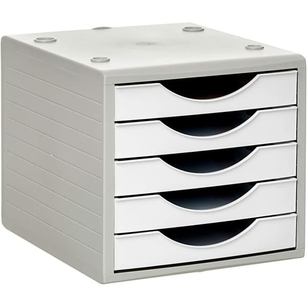 Modulært arkiveringsskab Archivo 2000 ArchivoTec Serie 4000 5 skuffer Din A4 Hvid Kage 34 x 27 x 26 cm
