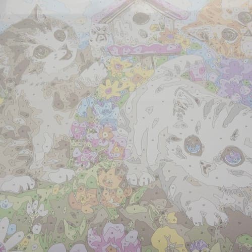 Paint By Number Set | Siveltimet, maali ja kangas puukehyksellä | Kissat 40x50cm