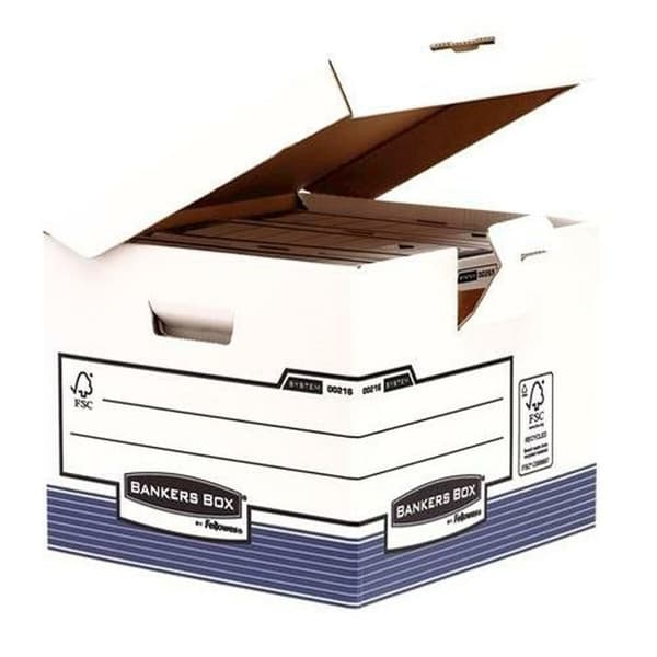 Arkivboks Fellowes Blå Hvid A4 31 x 37,7 x 39,5 cm 10 enheder