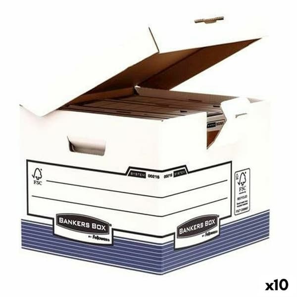 Arkivboks Fellowes Blå Hvid A4 31 x 37,7 x 39,5 cm 10 enheder