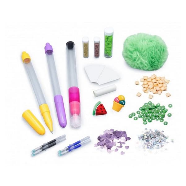Kreativset - Buki France - Refills för pennor - 2 suddbara pennor - 1 markeringspenna - 4 bläckpatroner