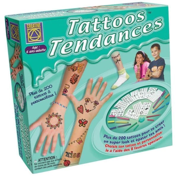 Kreativ leksak - BSM - Tatoos Tendances - 200 färgmönster - Blandat - Från 6 år