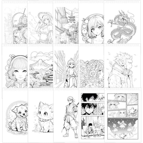 Manga anteckningsbok - Buki France - Professionellt manga studio - 25 sidor - 8 alkoholpennor - Blandat