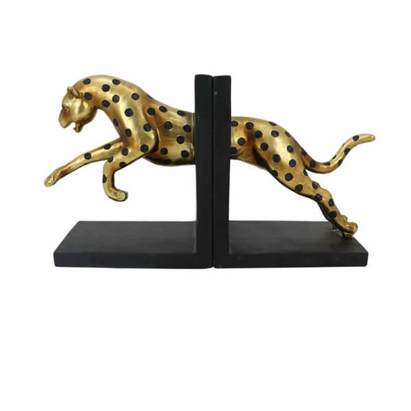 Könyvtámasz DKD Home Decor Leopard Harts (34.3 x 9.9 x 18.5 cm) (2 pcs)