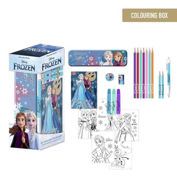 Frozen Coloring Kit - Innehåller träd, akvarellfärg och färgpennor, pennfodral och anteckningsbok för Frozen