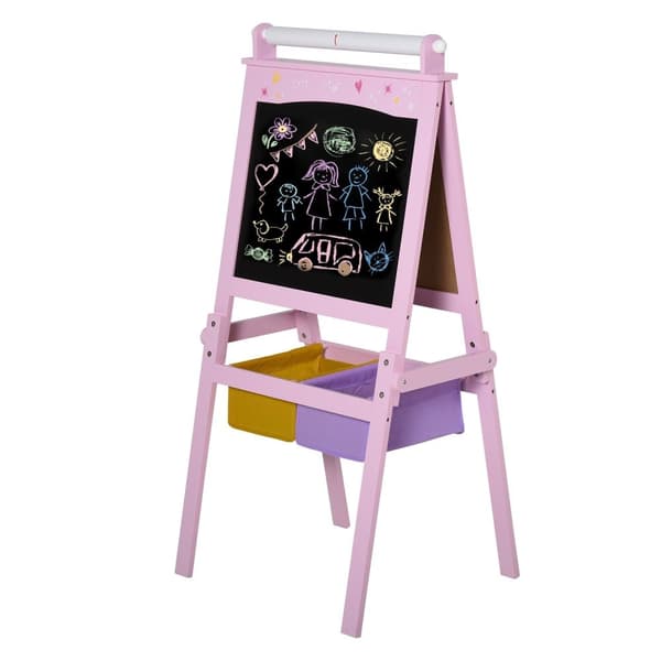 Rootz Children's Board Easel - Kids Art Easel - Double -sidet staffeli - Forbedrer kreativitet - 58,5 cm x 50,5 cm x 118 cm
