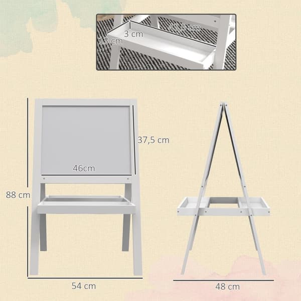 Rootz Children's 2 in 1 Blackboard Display - Magnetic Chalkboard - White Board - Stimuler kreativitet - 54 cm x 48 cm x 88 cm