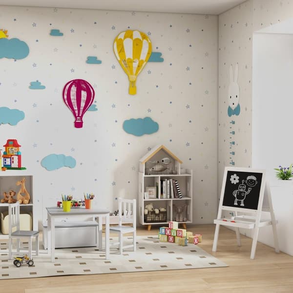 Rootz Children's 2 in 1 Blackboard Display - Magnetic Chalkboard - White Board - Stimuler kreativitet - 54 cm x 48 cm x 88 cm